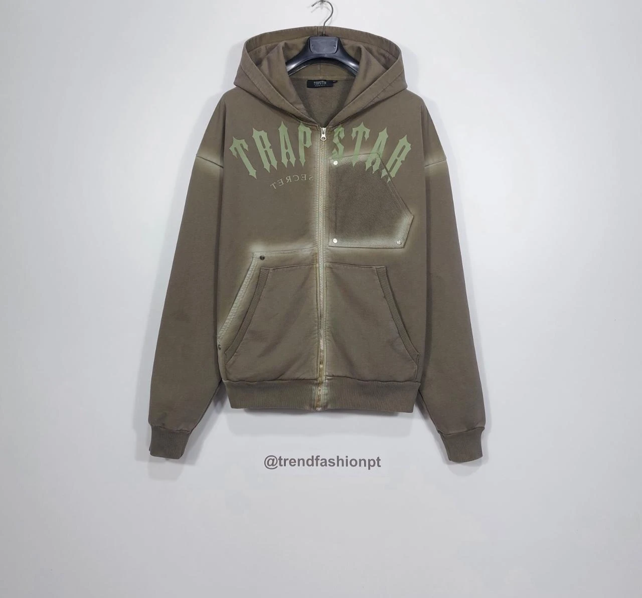 Trapstar spray paint hoodie - khaki XXL